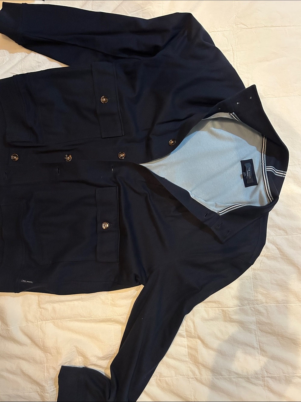 Men's Navy Button-Front Jacket - Ted Baker